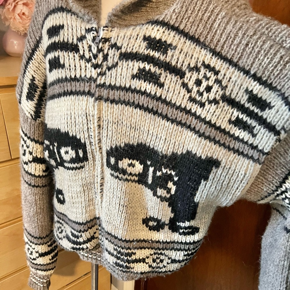 Vintage Tundra Orca Whale Zip Up Heavy Sweater with *Flaw Scandinavian